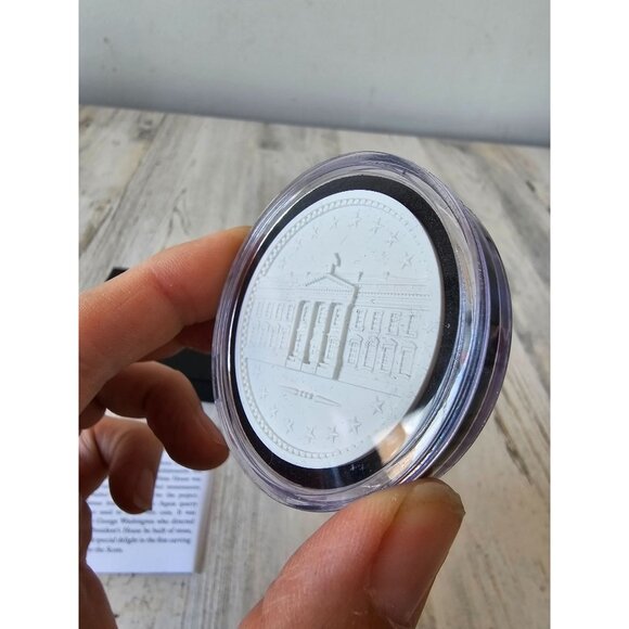 White House aqua Stone challenge coin sandstone new president George Washington - Picture 3 of 6